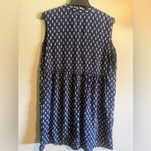 beachlunchlounge Navy Blue White Floral Sleeveless Flowy Boho dress size XL - Picture 8 of 11